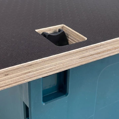 manufaktur Scheibinger - Ideen werden Objekte XL worktop for Makita MakPac cases with black hexagonal surface